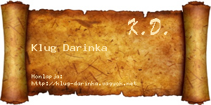 Klug Darinka névjegykártya